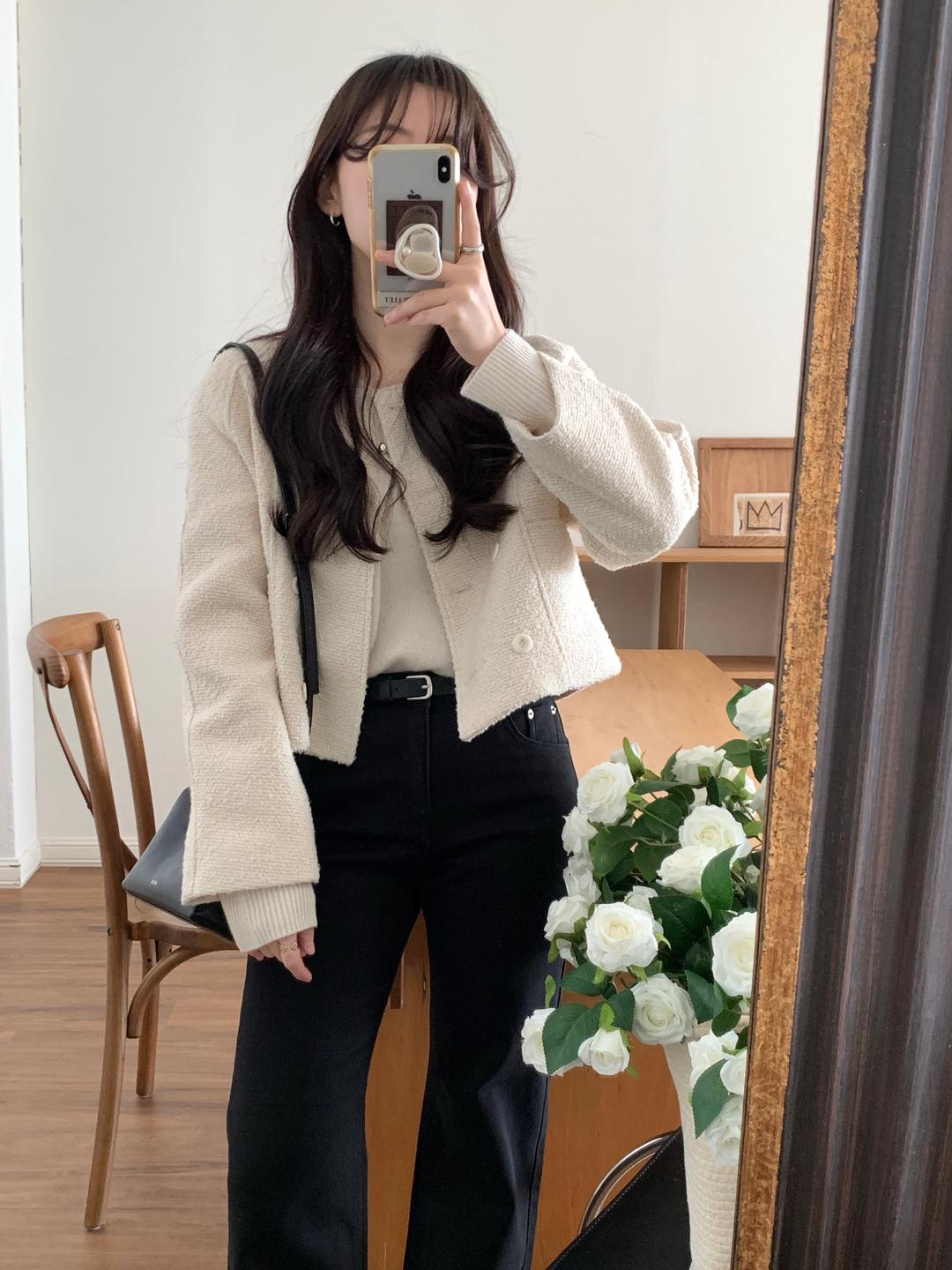 ELLIE DOUBLE SHORT TWEED JACKET