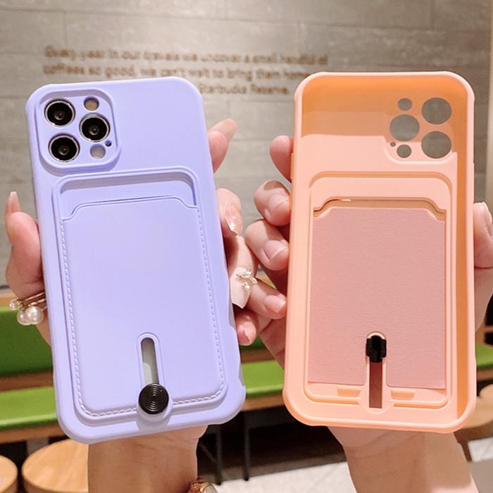 컬러 슬라이드 카드 포켓 실리콘 젤리케이스 아이폰14 프로 맥스 아이폰SE3 아이폰13 아이폰12 미니 아이폰11 아이폰XS 아이폰XR 아이폰8플러스