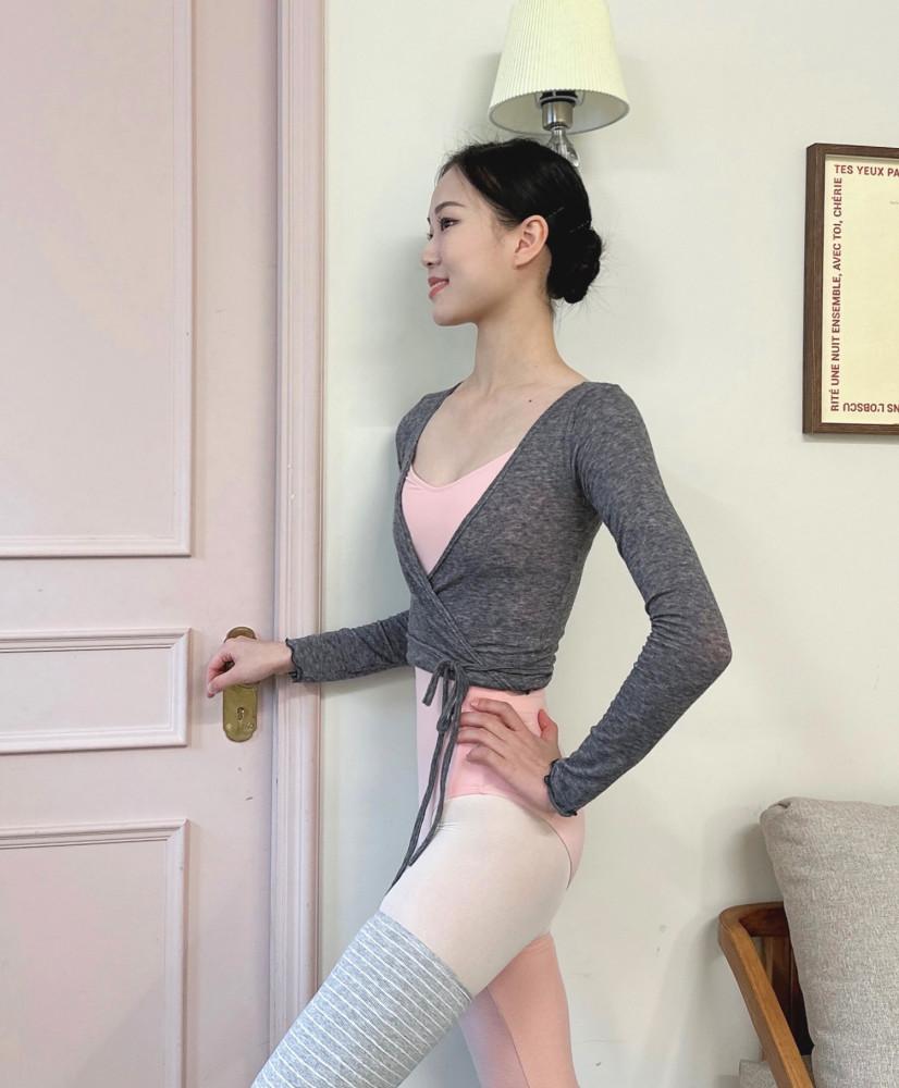 [3way 발레리나 니트 가디건] 발레가디건 랩가디건 울니트가디건 발레워머(보카시그레이)