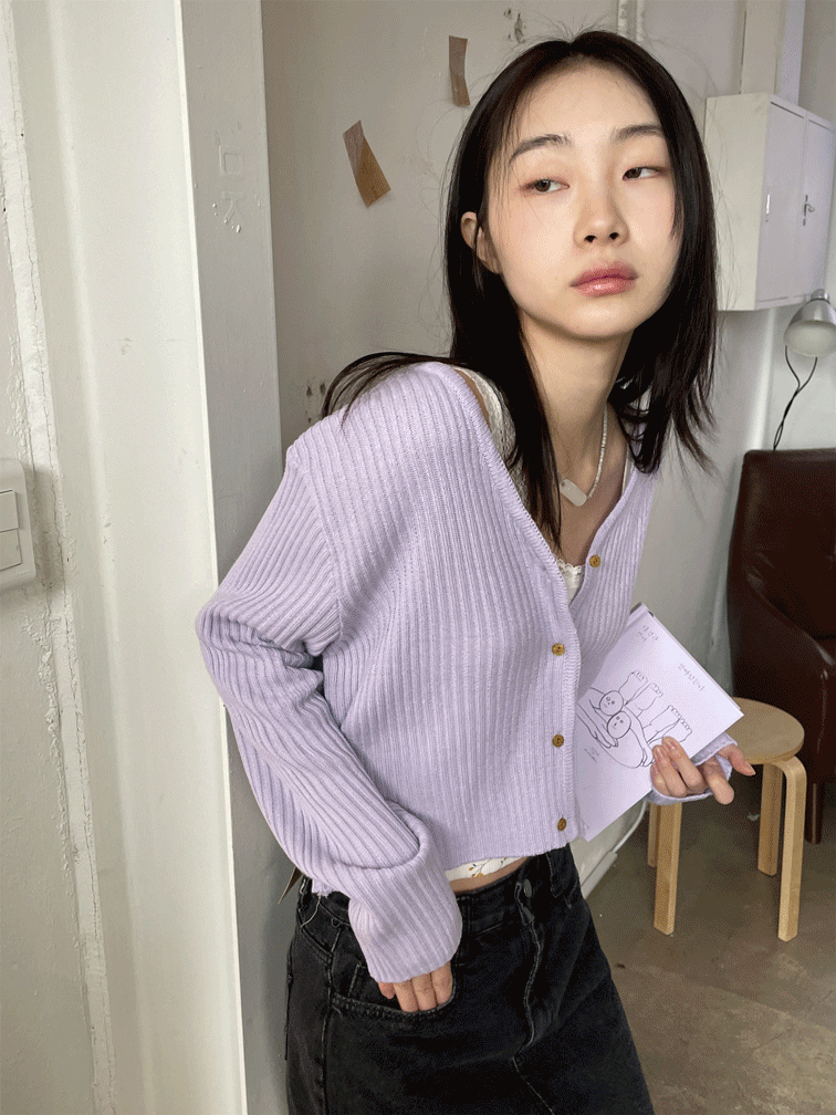 7color daily crop cardigan