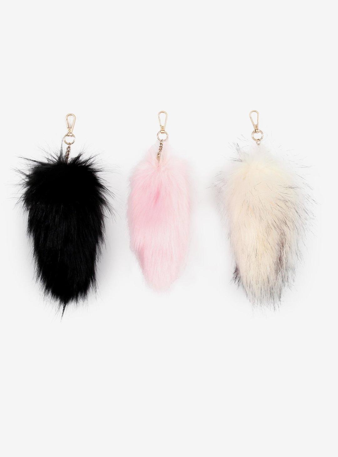Multicolor Faux Fur Tail Assorted Blind Key Chain