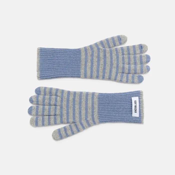 [12/22(월) 예약배송] 스트라이프 울 롱 글러브 (Sky Stripe)