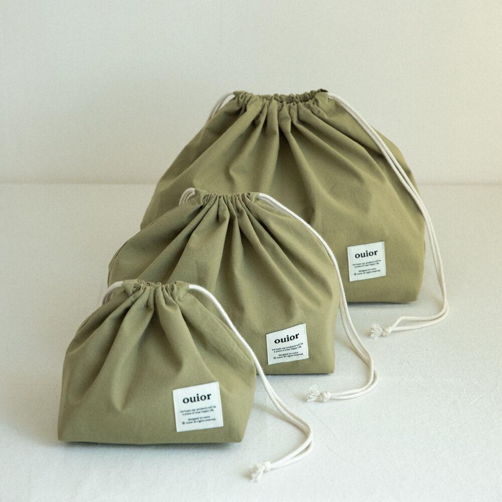 ouior chubby string pouch_basil pesto