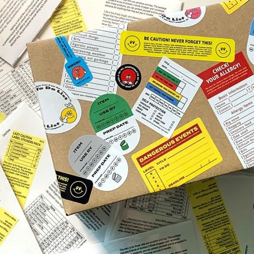 Lazy Caution Label Pack