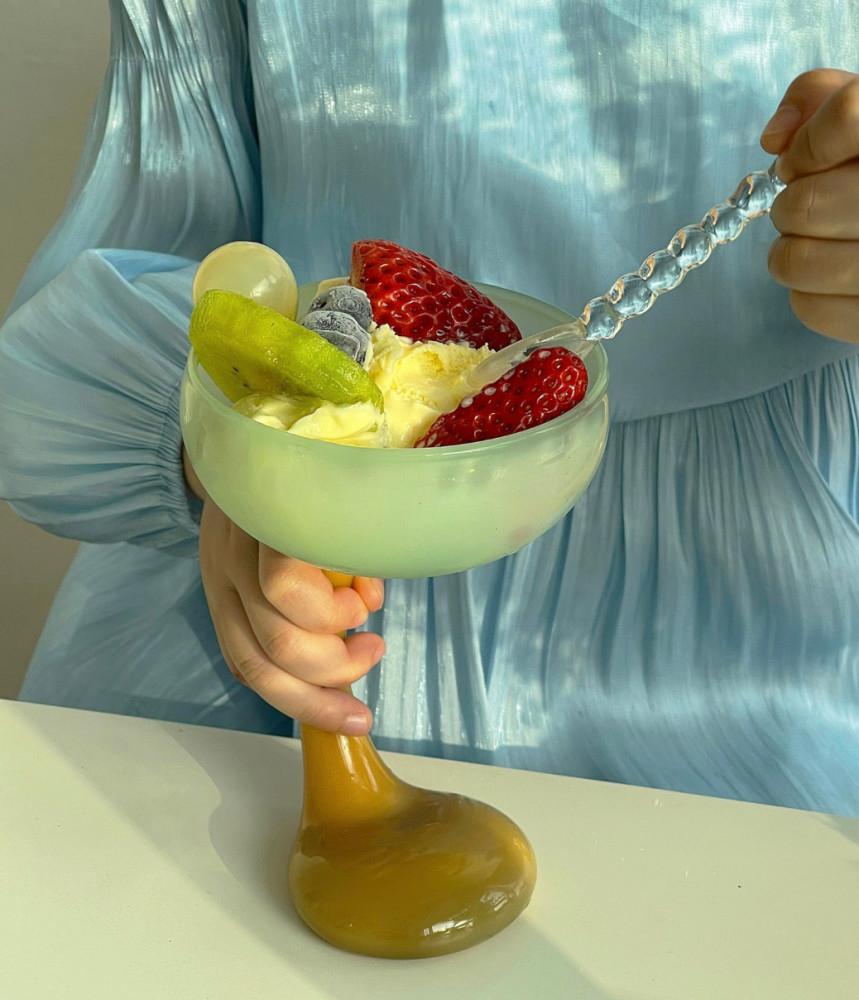 쏠띵즈 유니크 마블 투톤 웨이브 뭉툭 글라스