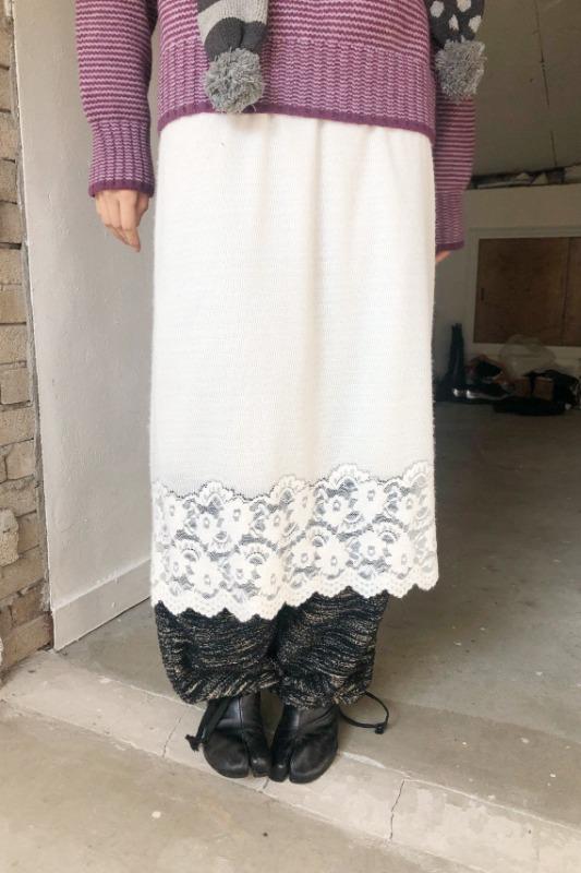 히피디피 knit lace skirt (2coor)