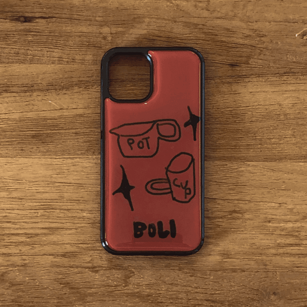 [아이폰16 추가]cup N pot 002_red epoxy phone case