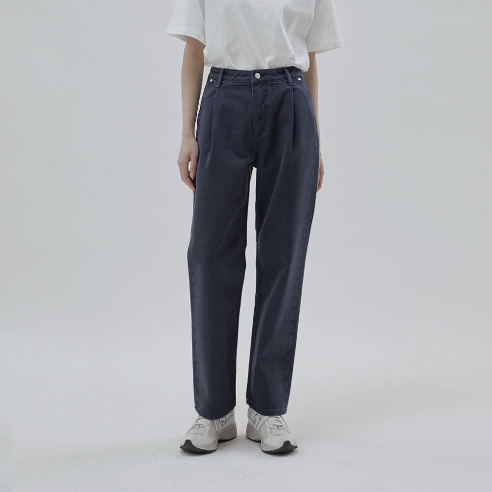 Tone tuck denim (navy)