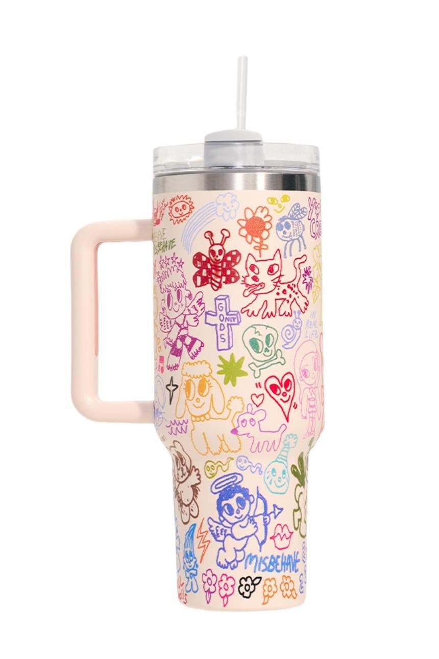 MOF Straw Water Graffiti Tumbler Cup