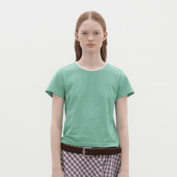Two-tone Striped T-shirt - Green