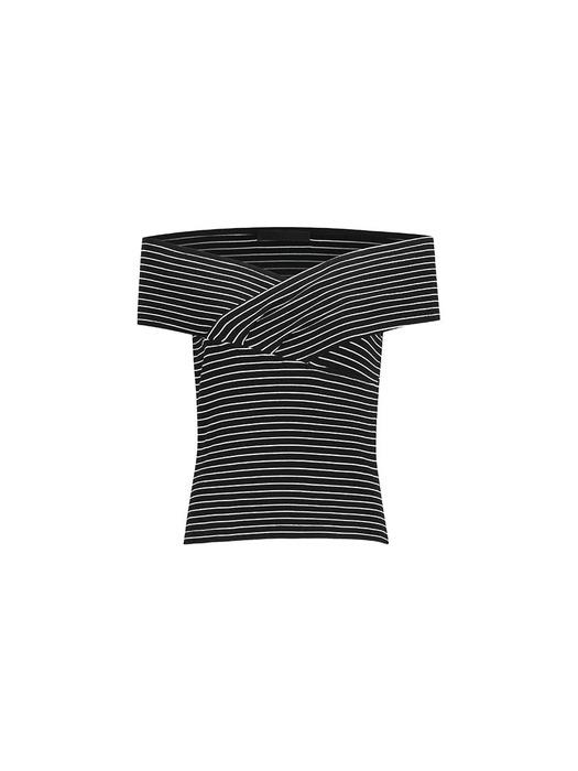 CROSS-OVER OFF-SHOULDER TOP_BLACK