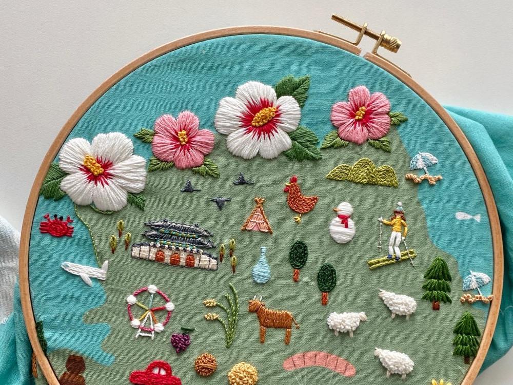 프랑스자수 우리나라 지도