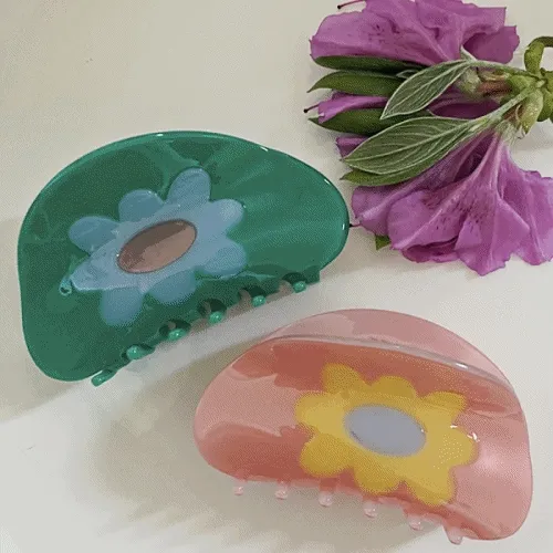 [1+1할인] 귀여워 귀여워 젤리 플라워 헤어 만두 집게핀