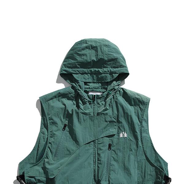Hooded functional wind vest