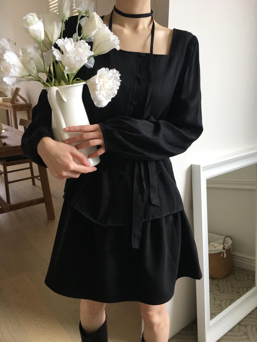 노비야카 [누적2천장/컬러추가] Elena scarf blouse (4col)