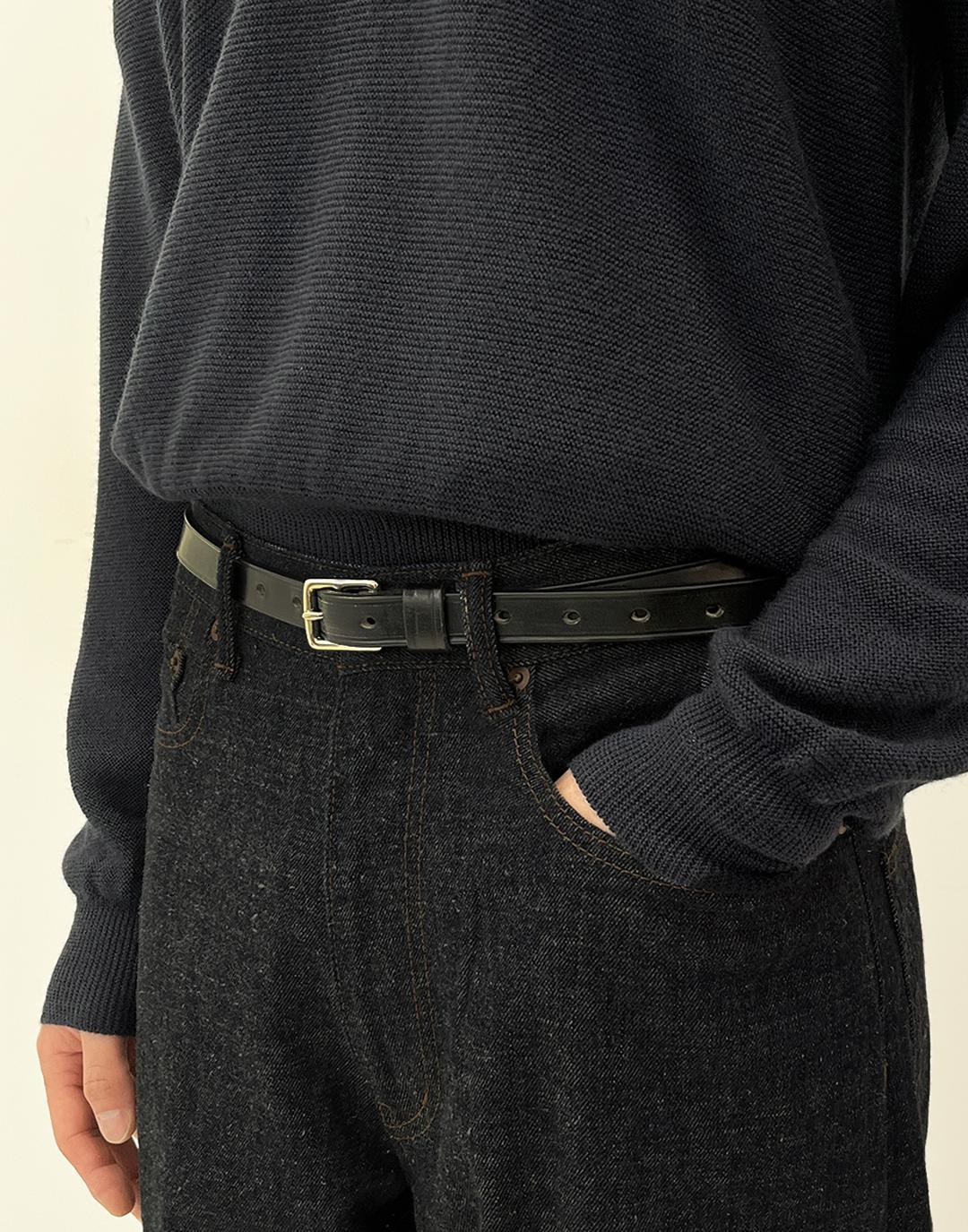 3/4 In Stirrup Nickel Buckle Belt (Black)