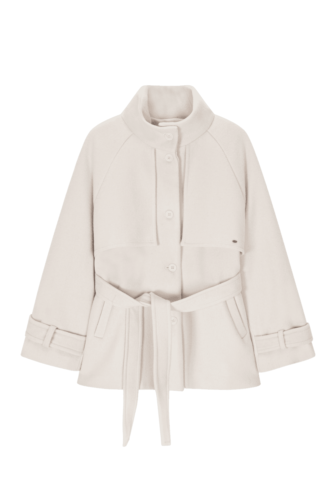 Milky trench wool coat