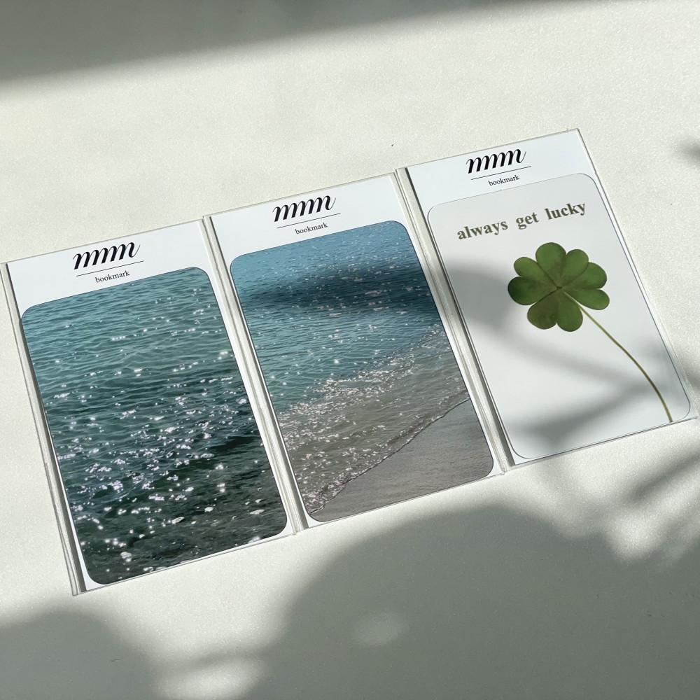 감성 투명 카드 책갈피 북마크 3종