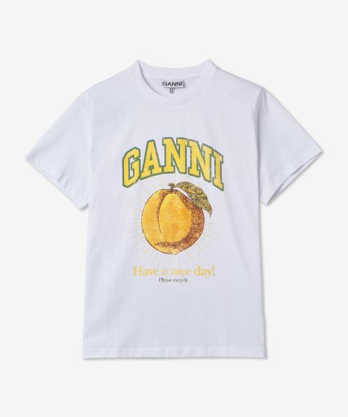 가니(GANNI)  베이직 저지 피치 릴렉스핏 반소매 티셔츠 - 화이트 / T3529151 - 사이즈 & 후기 | 무신사