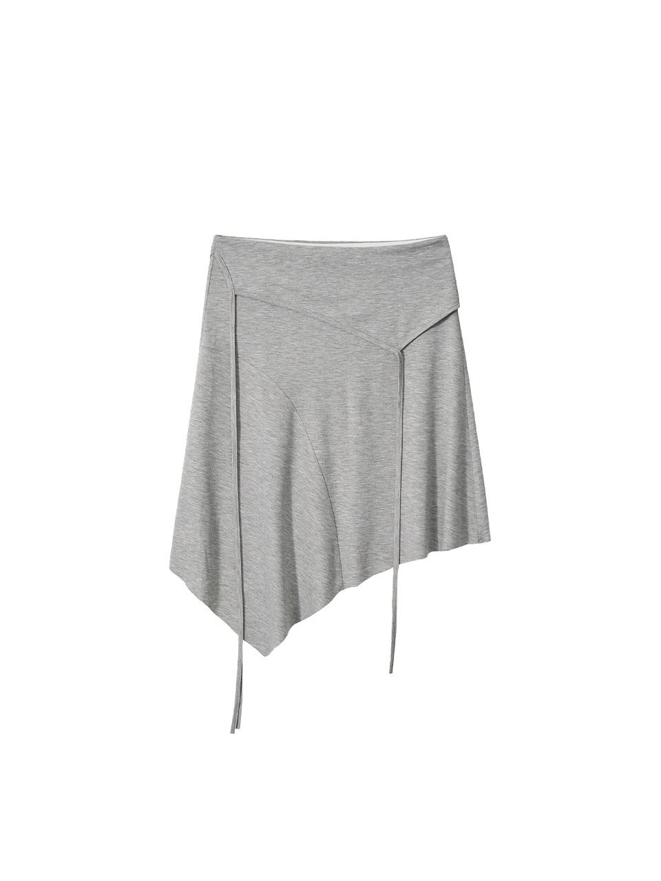 Asymmetric Jersey Skirt Melange Grey