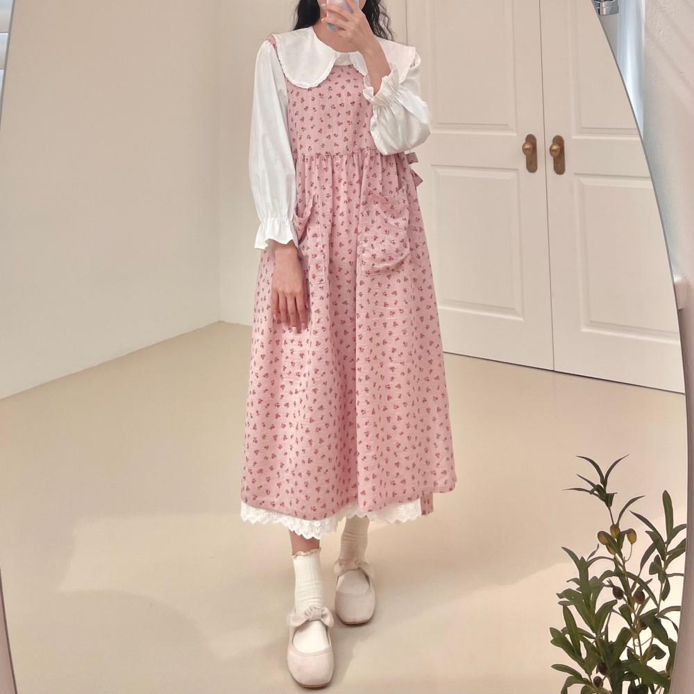 (국내제작/빈티지/러블리) 딸기 에이프런 원피스