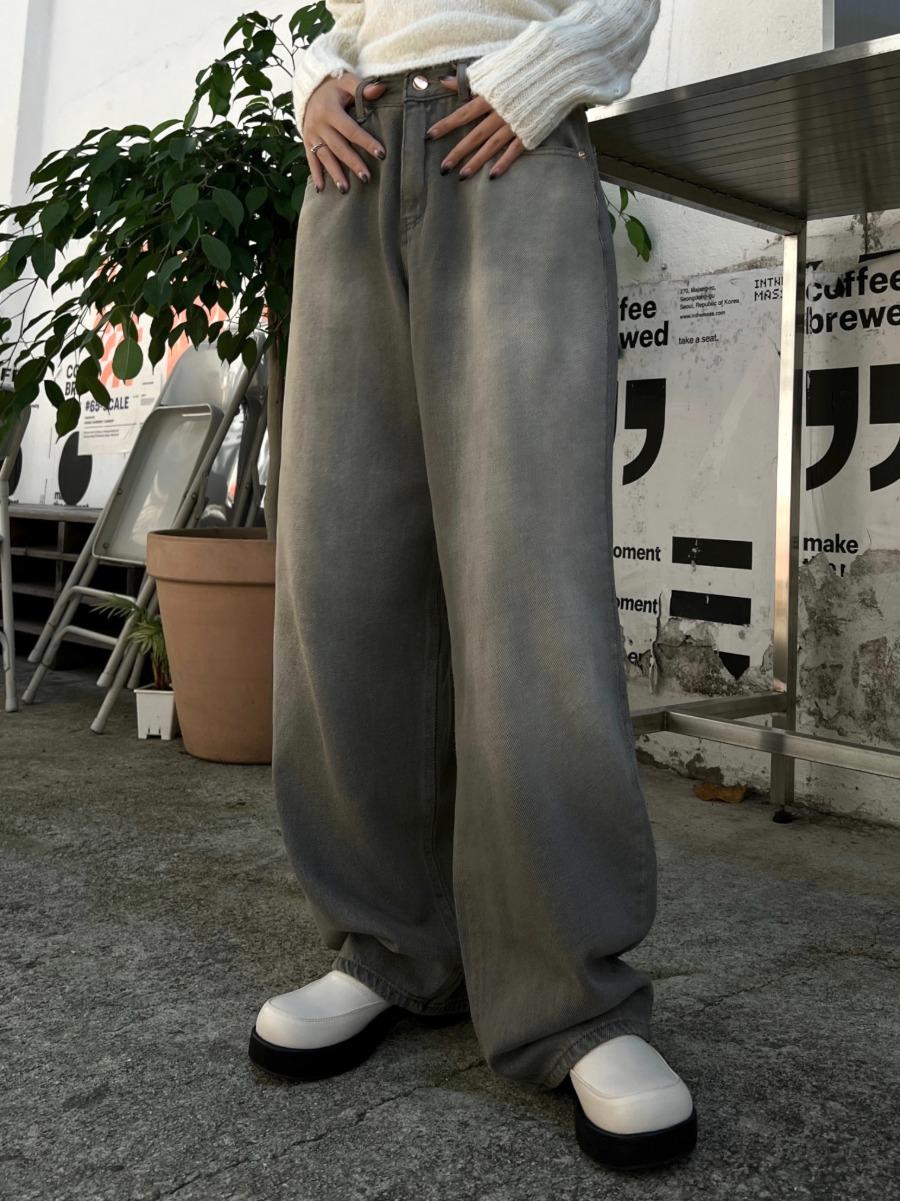Brick Wide Denim Pants (grey)