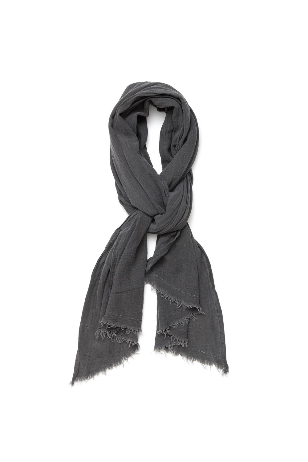 Crinkle Gauze Scarf Dyed Grey