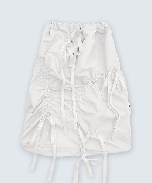 LIGHT SHIRRING GYM SACK WHITE