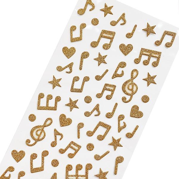 클로즈핀 글리터 스티커 : 골드 음표