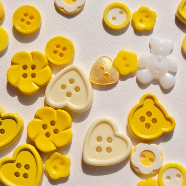 허니 옐로우 단추 DIY