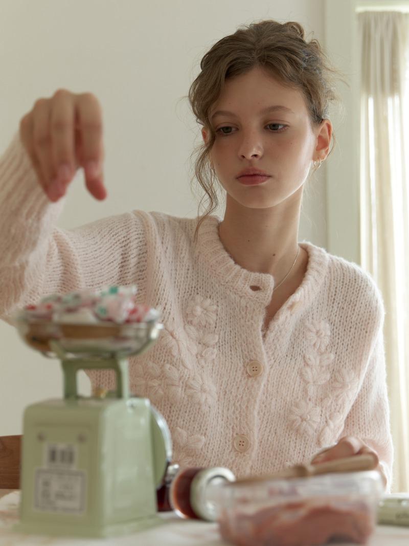 Marshmallow knit cardigan (powder pink)