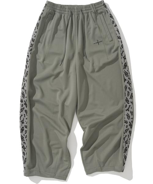 Leopard Side Line Balloon Pants - Khaki