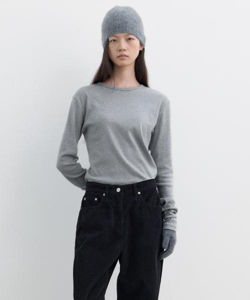 에센셜 코튼 롱슬리브 (그레이)