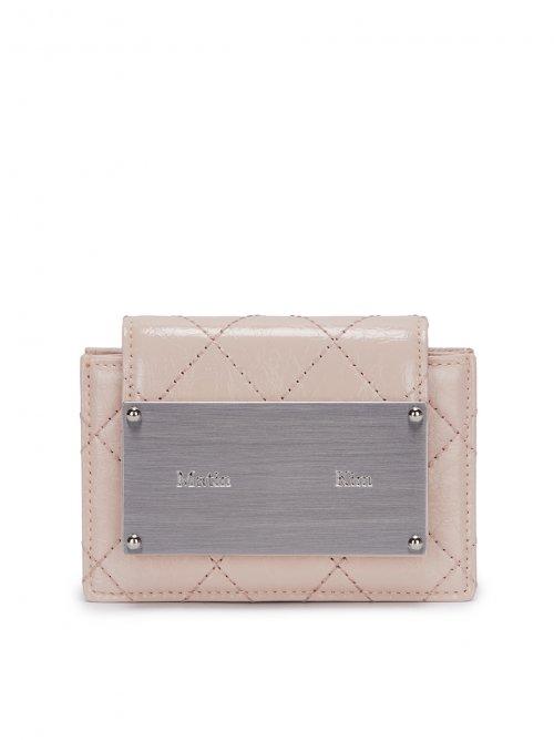 QUILTING ACCORDION WALLET IN BEIGE