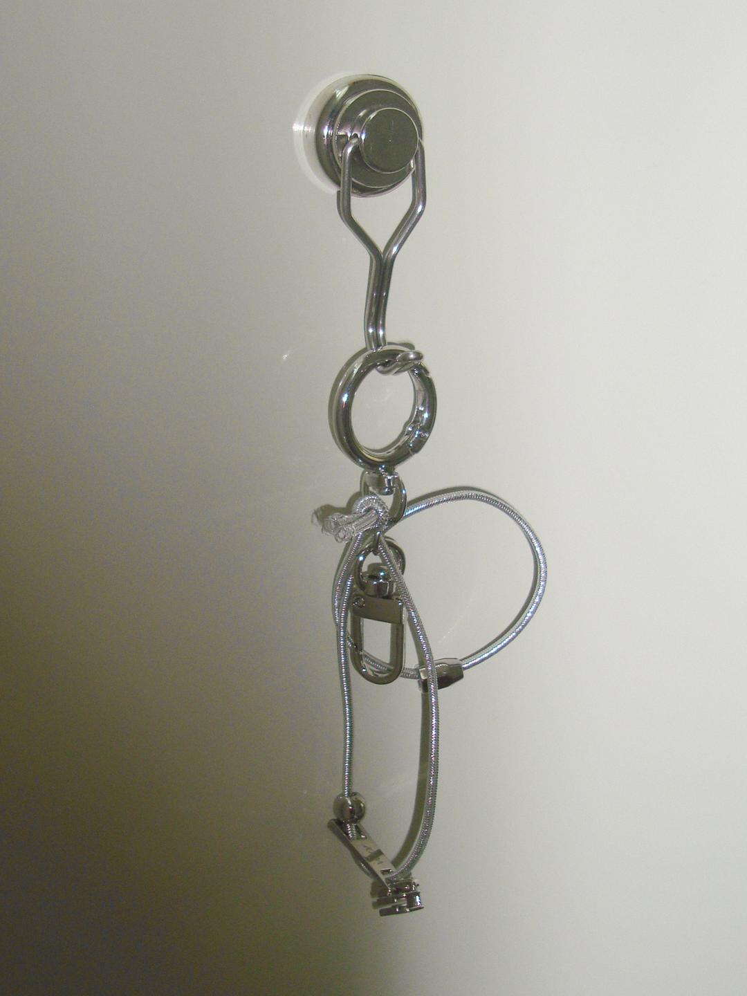 Double Cross Logo Zipper Keyring_Silver