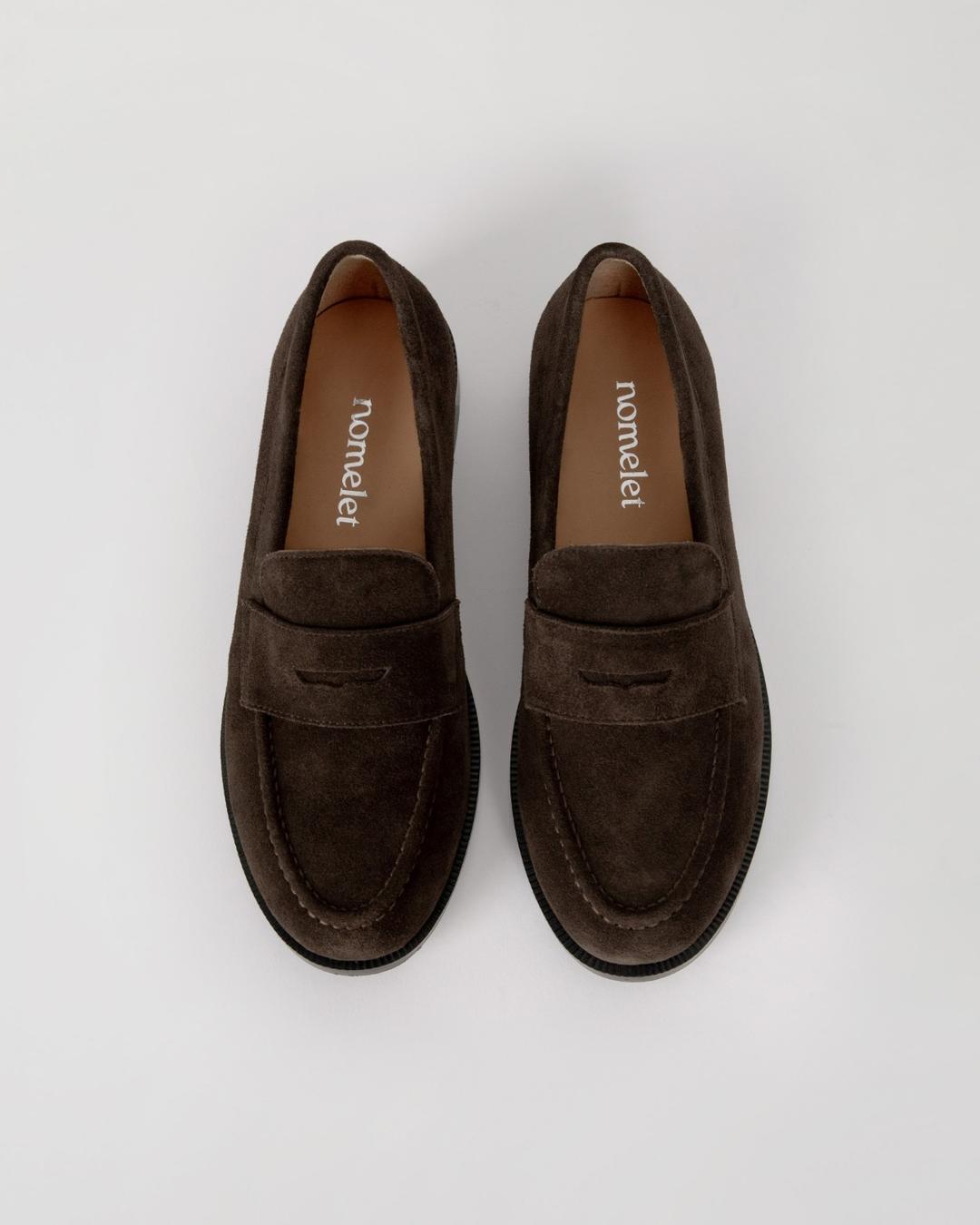 Classic 클래식 스웨이드 페니 로퍼 - dark brown
