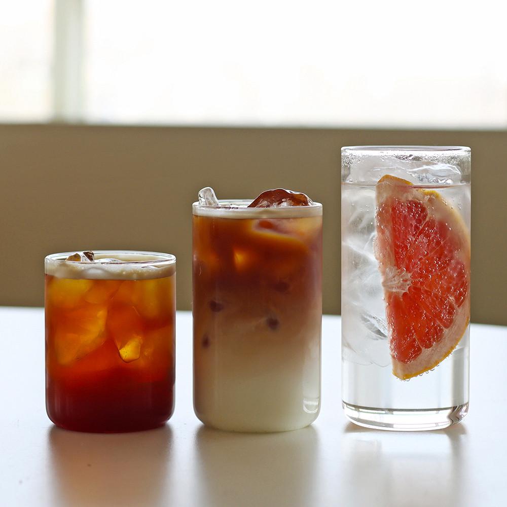 홈카페 인쇄 아이스 아메리카노 커피잔 플랫화이트 라떼 - 플레인 내열 유리컵 300ml