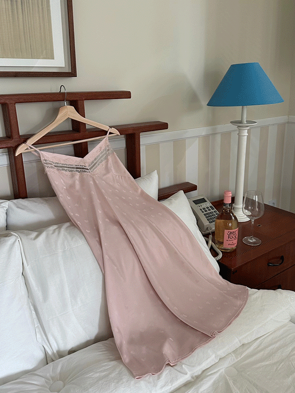 [4color] 실키 하트 슬립 원피스홈웨어 신혼여행 기념일 신혼선물 예쁜 고급스러운 끈조절 슬립 잠옷