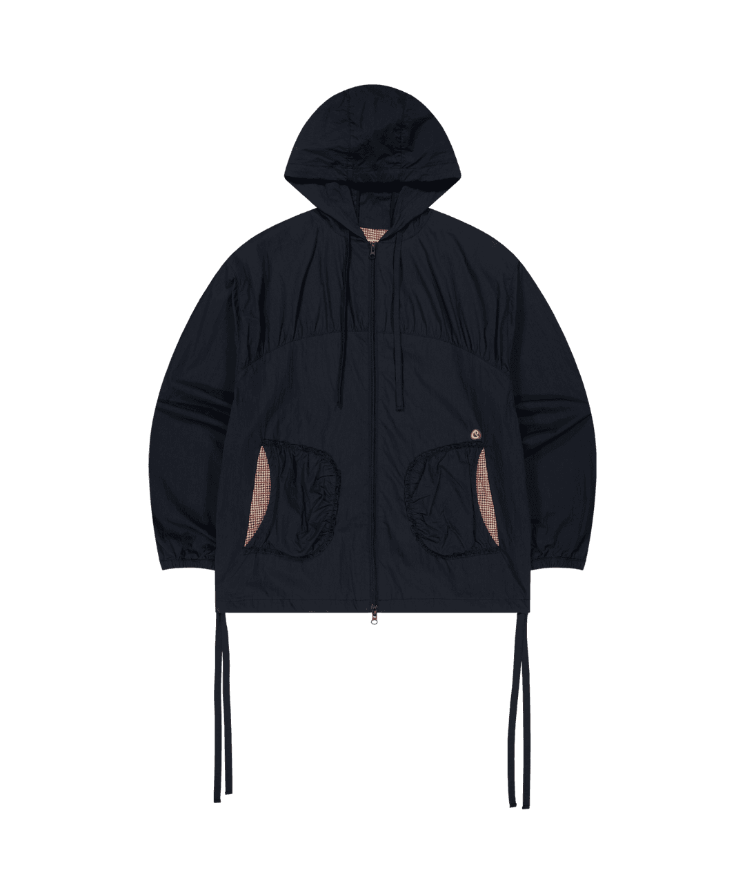 CHECK WRINKLES WIND BREAKER NAVY
