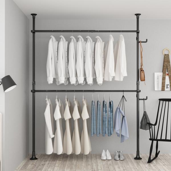 두배커진 와이드 조절 행거 2단 38mm 스탠드 옷걸이