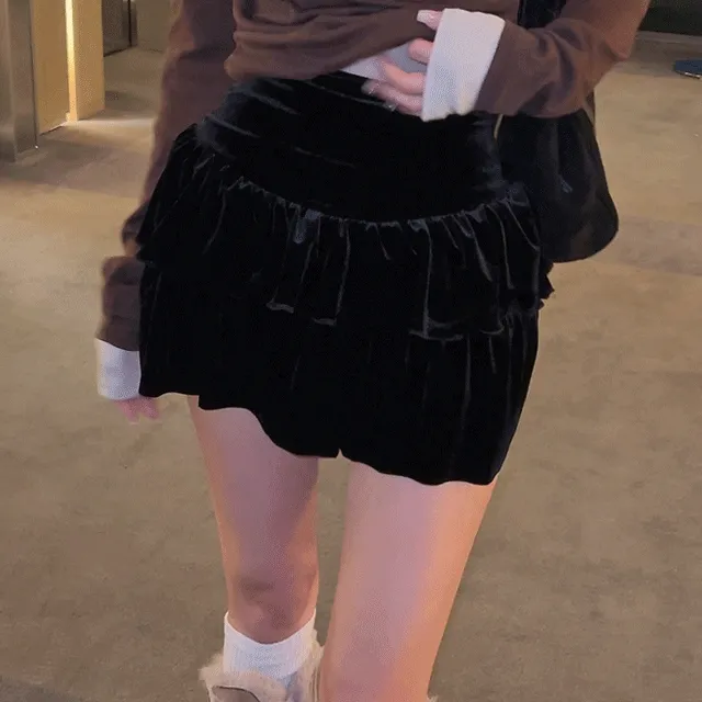 티멜 벨벳 캉캉 스커트