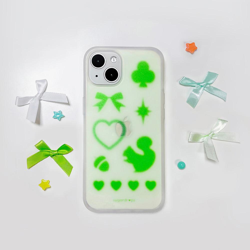 [슈가드롭스] Tinted Green 틴티드 그린 반투명 젤리케이스 폰케이스