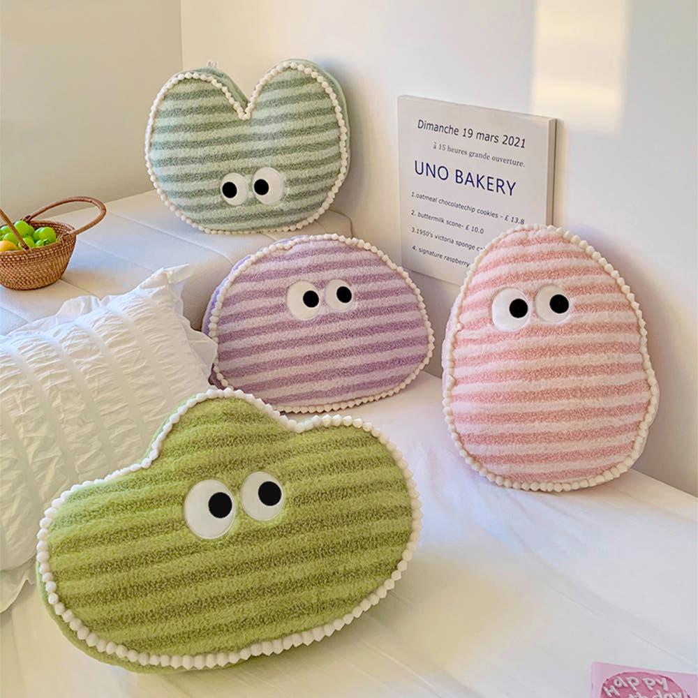 귀여운 줄무늬 쿠션 푹신한 등받이 미니 낮잠 베개 5color