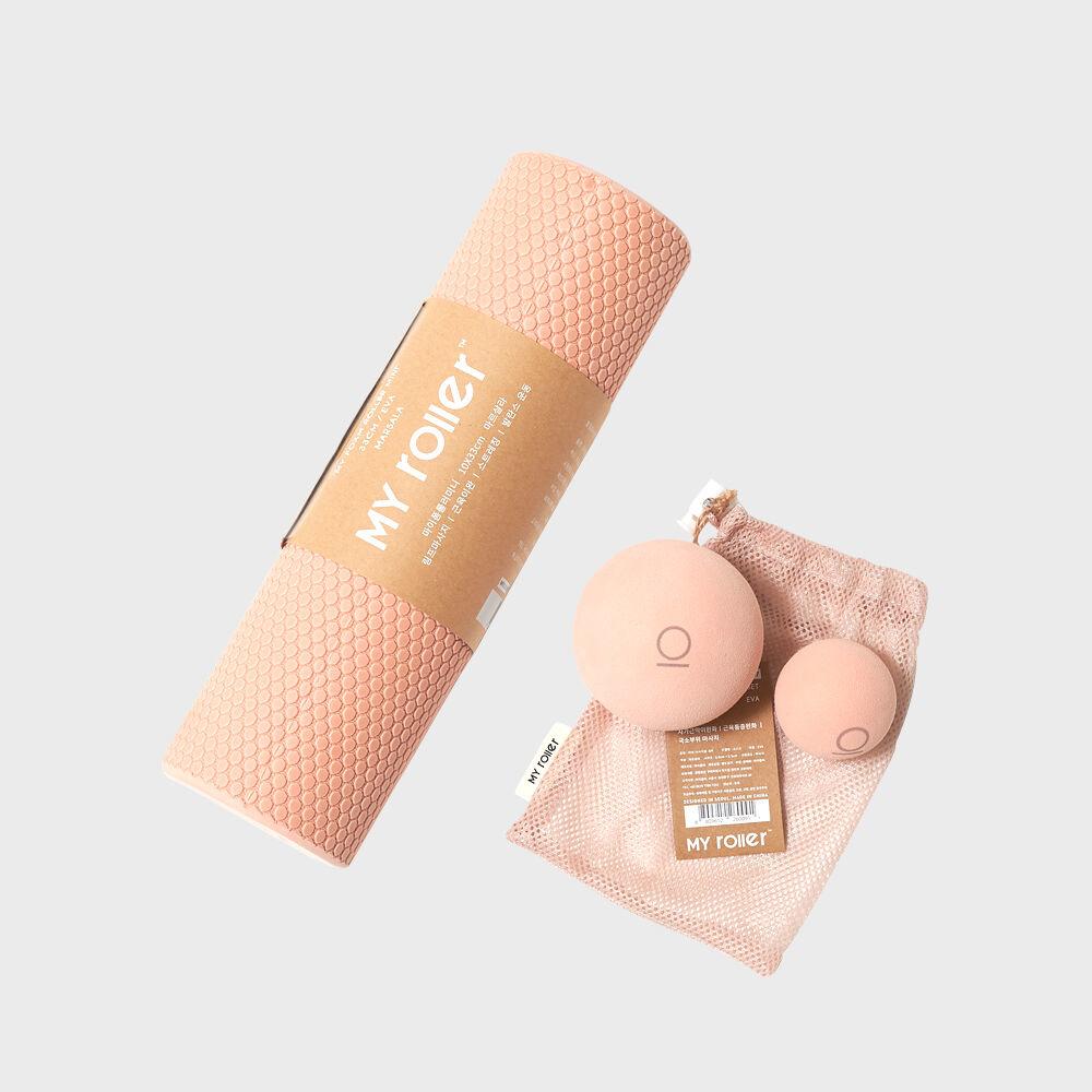 림프 마사지 SET (폼롤러 미니 + 마사지볼 세트)