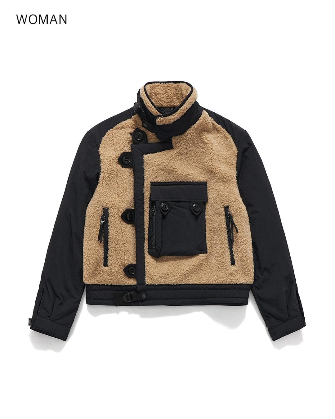 (WOMAN) MOTORCYCLE JUMPER / BLACK & ECRU