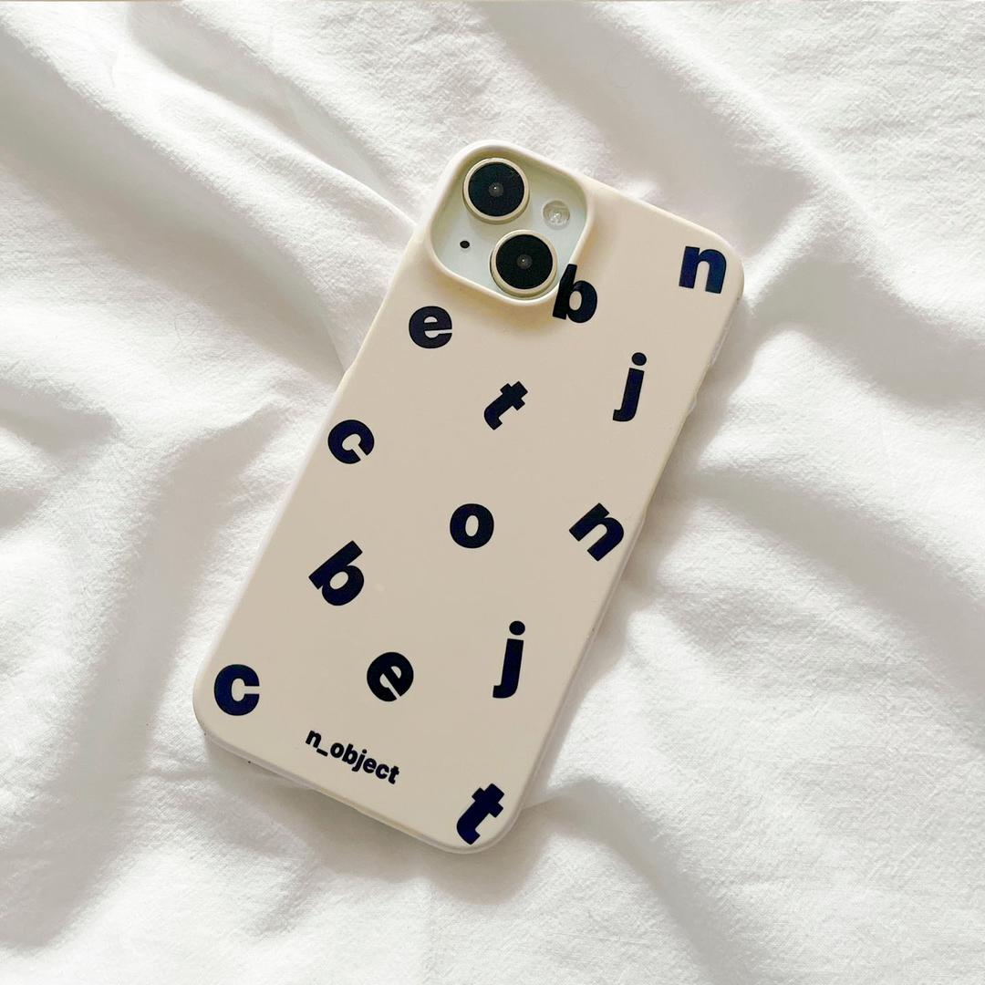 ［hard case］logo pattern_cream