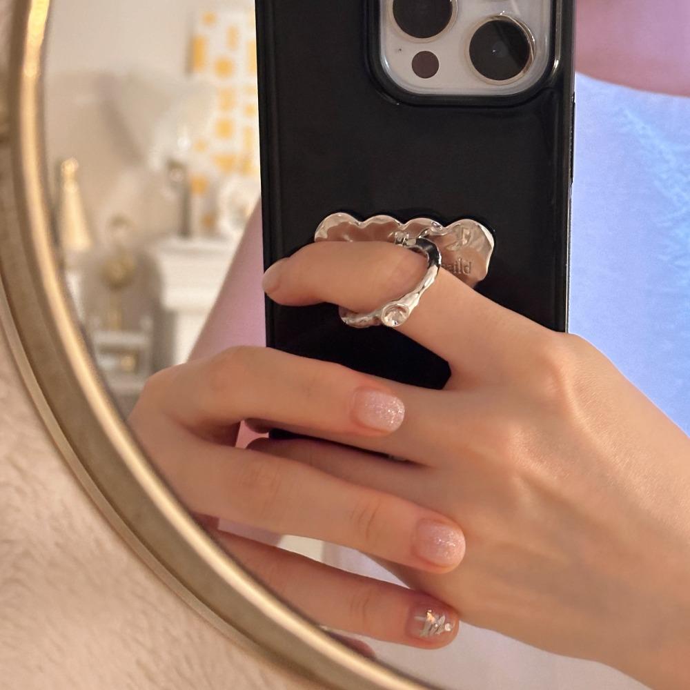 Blissful heart ring tok Silver