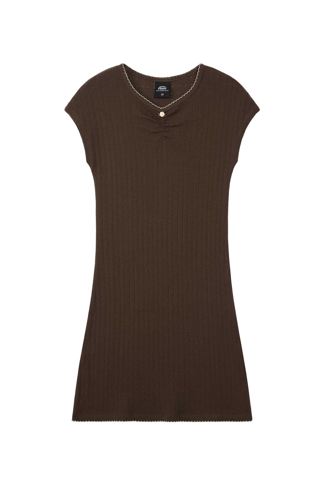 (WOMENS) MINI CORSAGE DRESS-BROWN