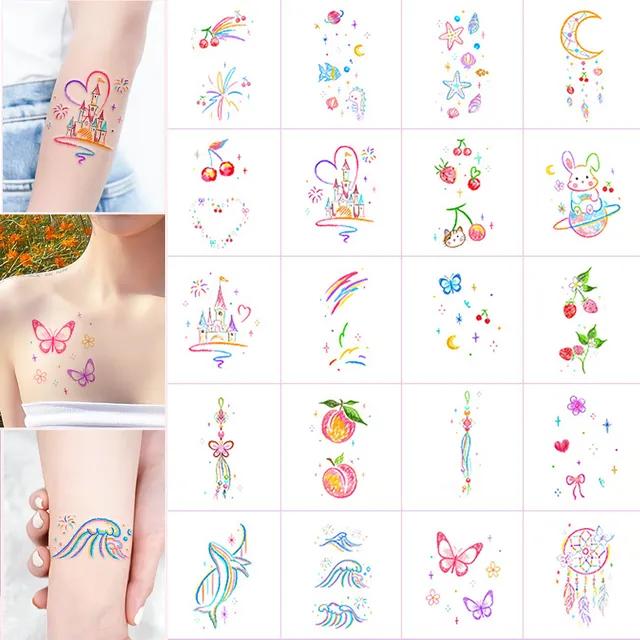 [30장세트]🍒상콤달콤🍑 파스텔 타투 ✨신상할인✨ - 여름 꽃 별 체리 딸기 토끼타투 고양이 타투 불가사리 바다 하트타투 무지개타투 알록달록 타투 불꽃놀이