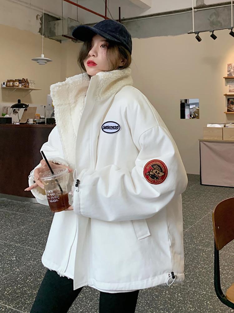 💖얼리버드 특가💖 [양면 자켓] 루즈 오버 핏 양털 카라 넥 겨울 하프 롱 지퍼 집업 후드 코트 러블리 긴팔 패딩 점퍼 후리스